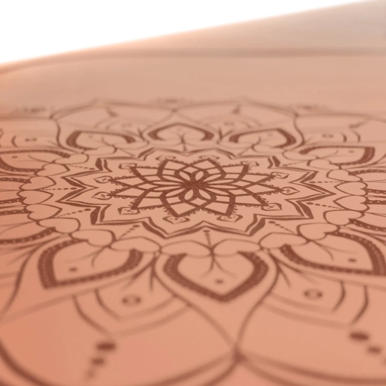 TAPIS DE YOGA MANDALA MARRON CLAIR EN PU-CAOUTCHOUC NATUREL