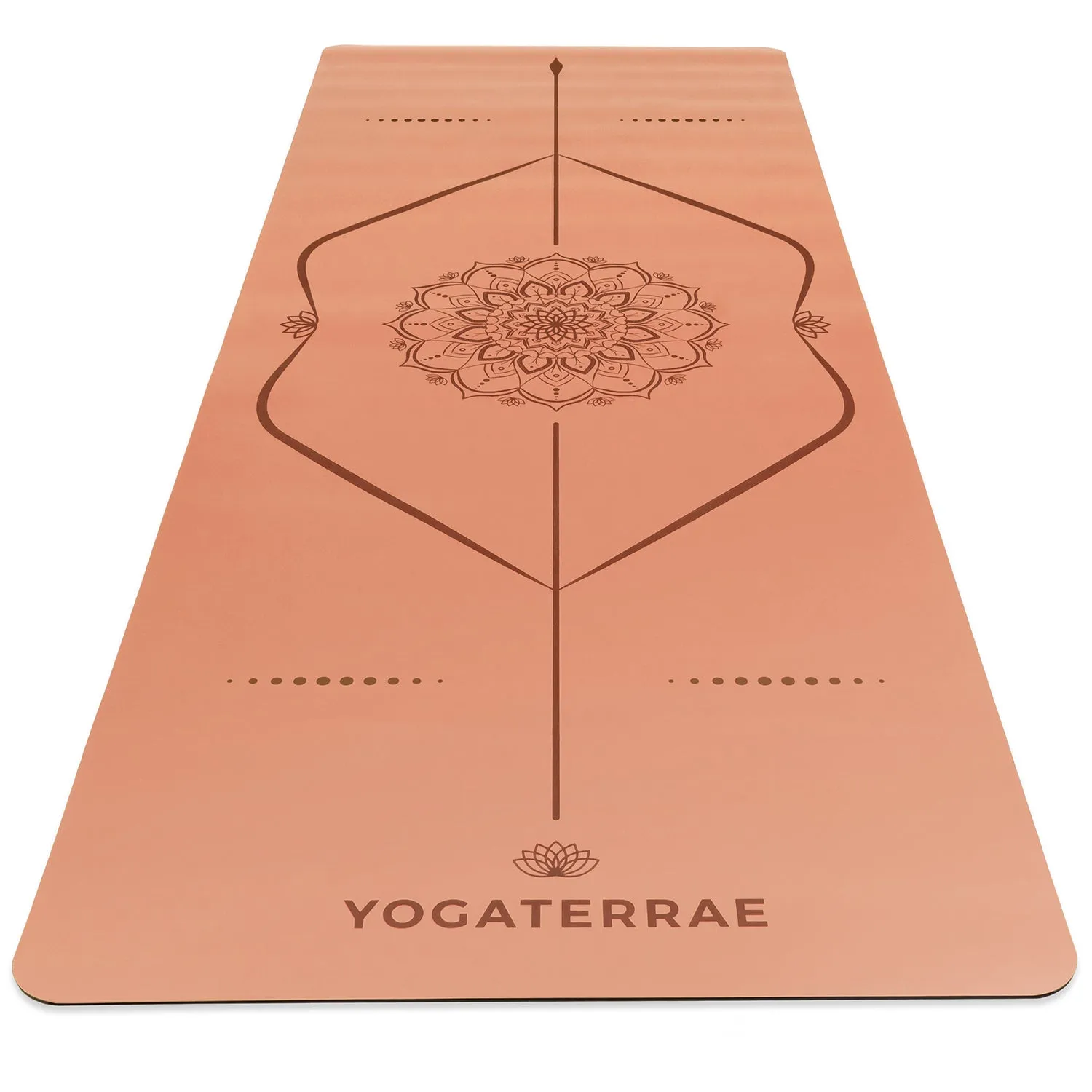 TAPIS DE YOGA MANDALA MARRON CLAIR EN PU-CAOUTCHOUC NATUREL
