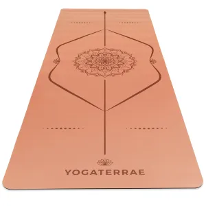 TAPIS DE YOGA MANDALA MARRON CLAIR EN PU-CAOUTCHOUC NATUREL