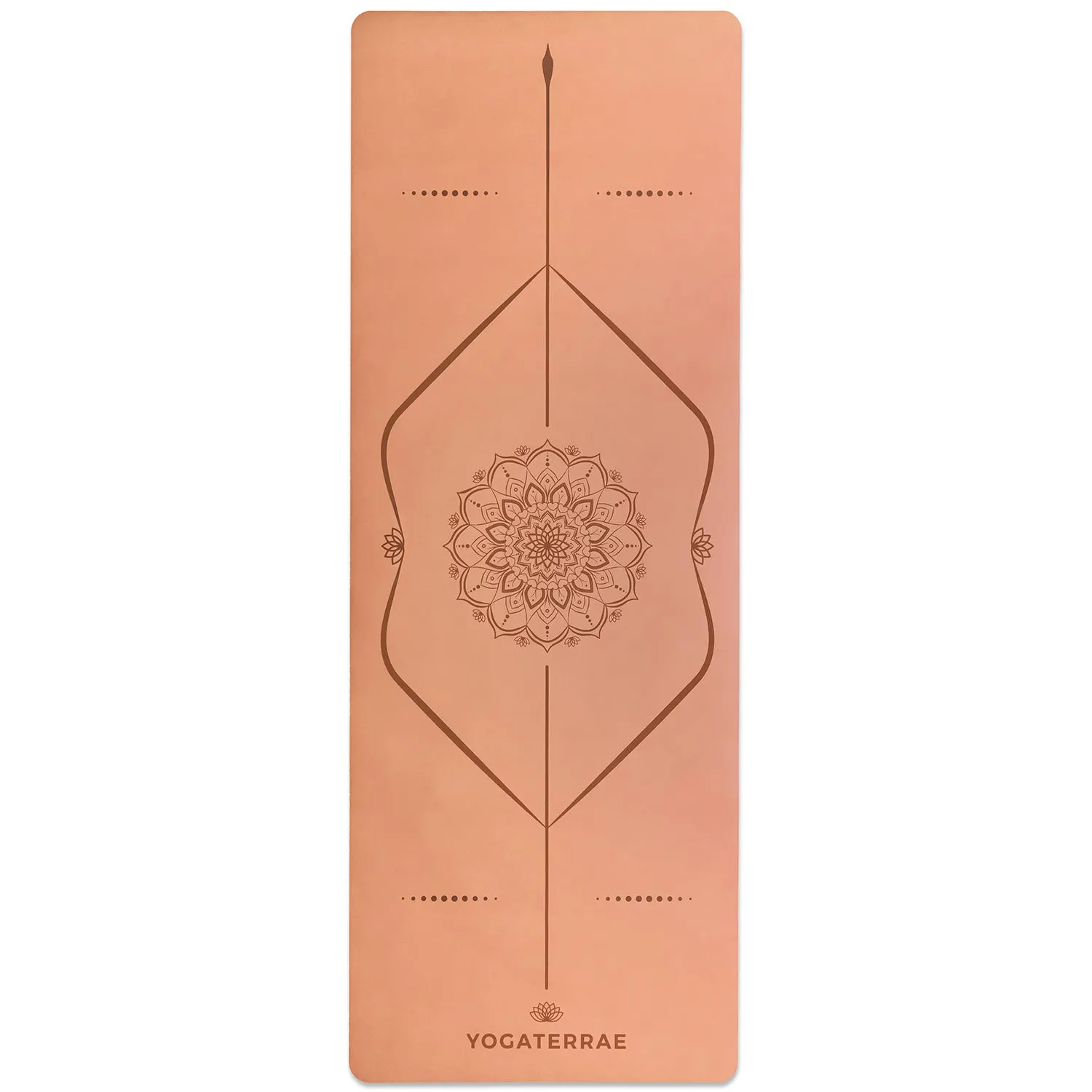 TAPIS DE YOGA MANDALA MARRON CLAIR EN PU-CAOUTCHOUC NATUREL