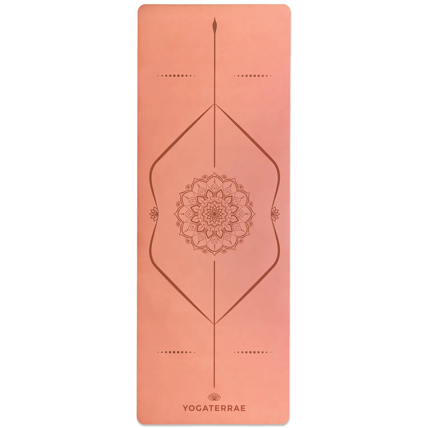 TAPIS DE YOGA MANDALA PCHE ABRICOT EN PU-CAOUTCHOUC NATUREL AVEC SAC