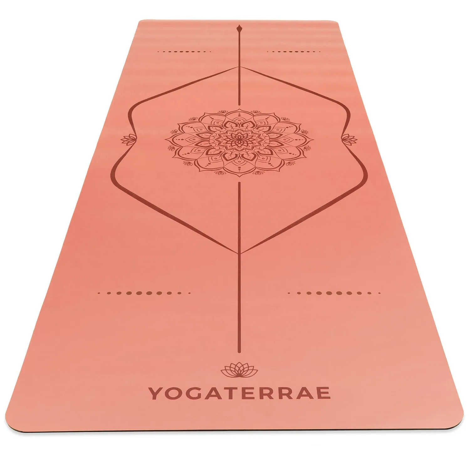 TAPIS DE YOGA MANDALA PCHE ABRICOT EN PU-CAOUTCHOUC NATUREL AVEC SAC