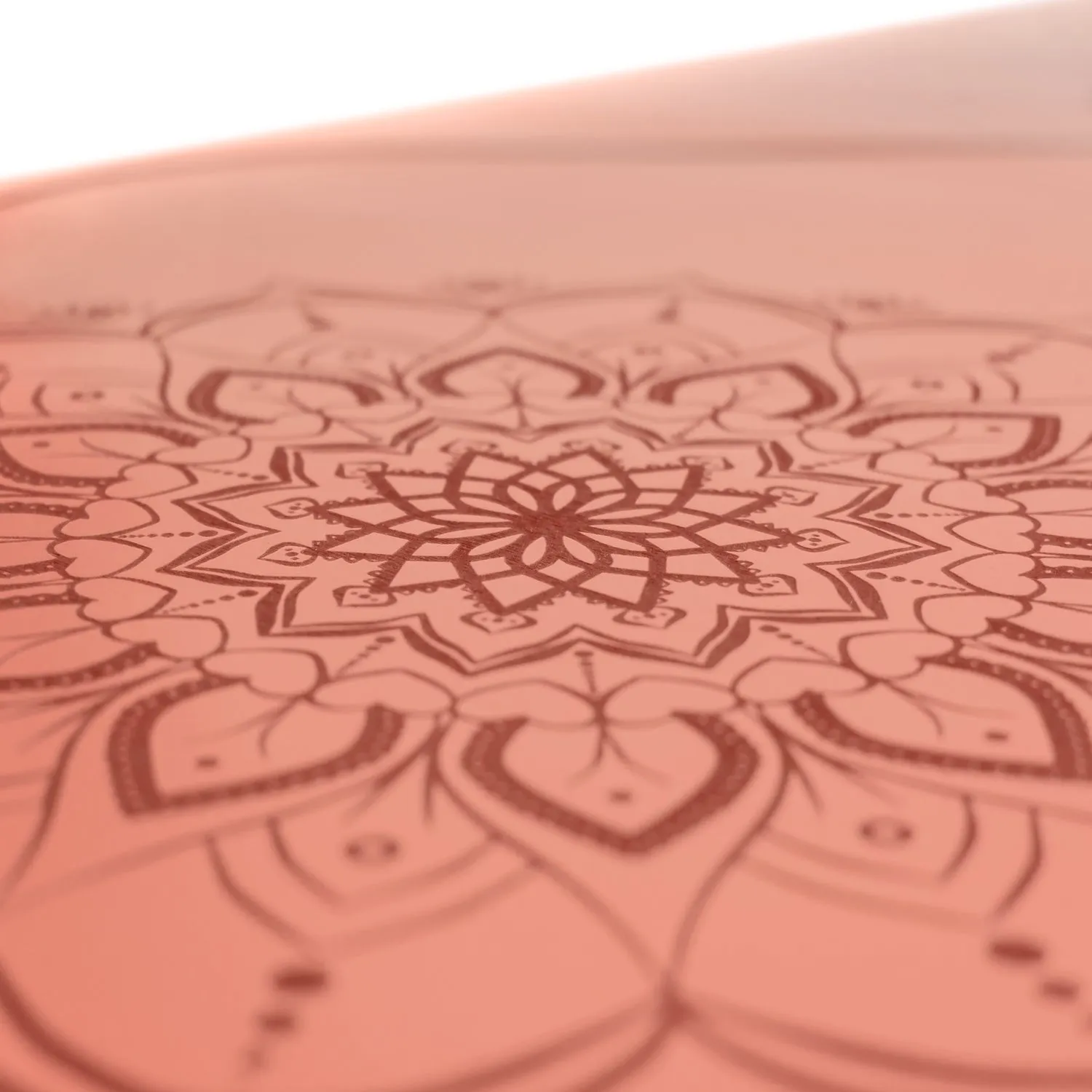 TAPIS DE YOGA MANDALA PCHE ABRICOT EN PU-CAOUTCHOUC NATUREL
