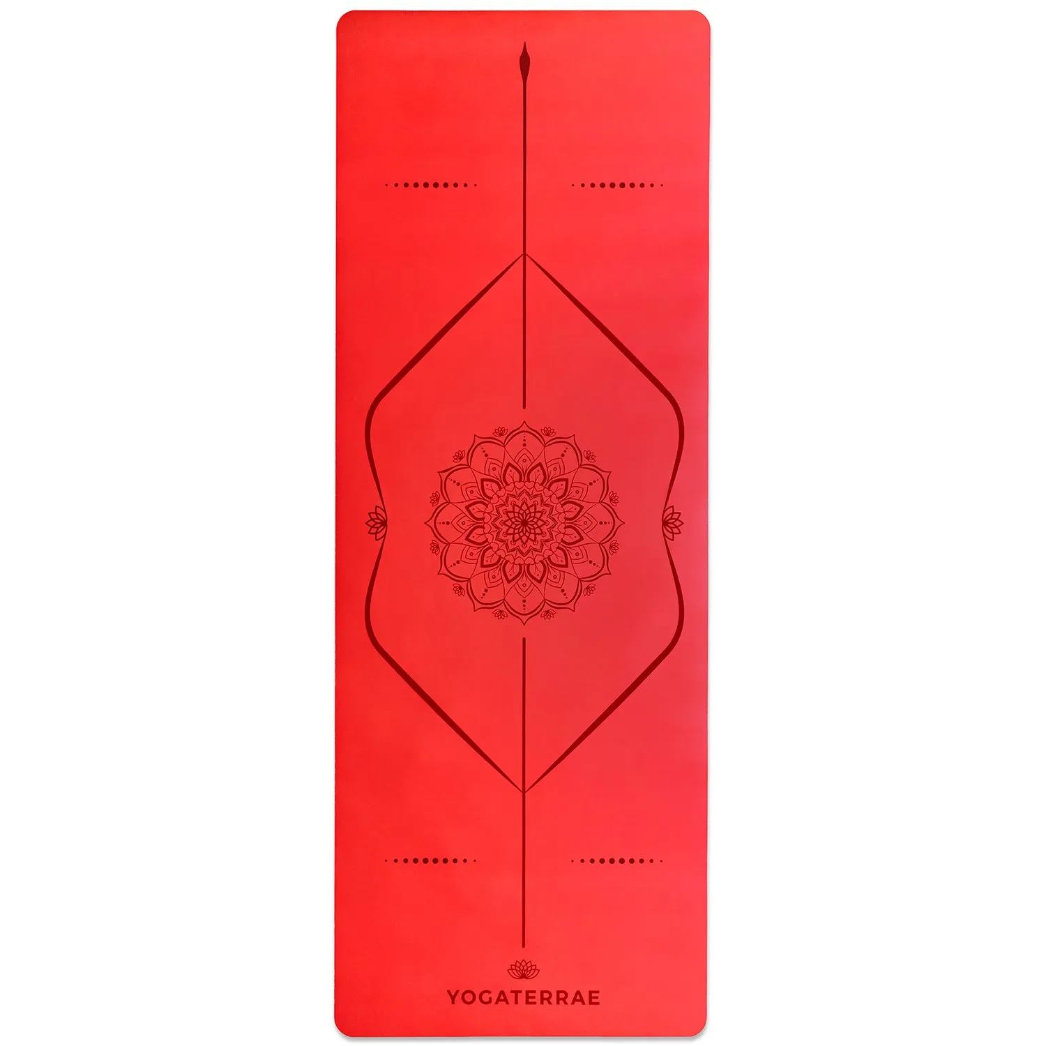 TAPIS DE YOGA MANDALA ROUGE EN PU-CAOUTCHOUC NATUREL