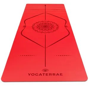 TAPIS DE YOGA MANDALA ROUGE EN PU-CAOUTCHOUC NATUREL