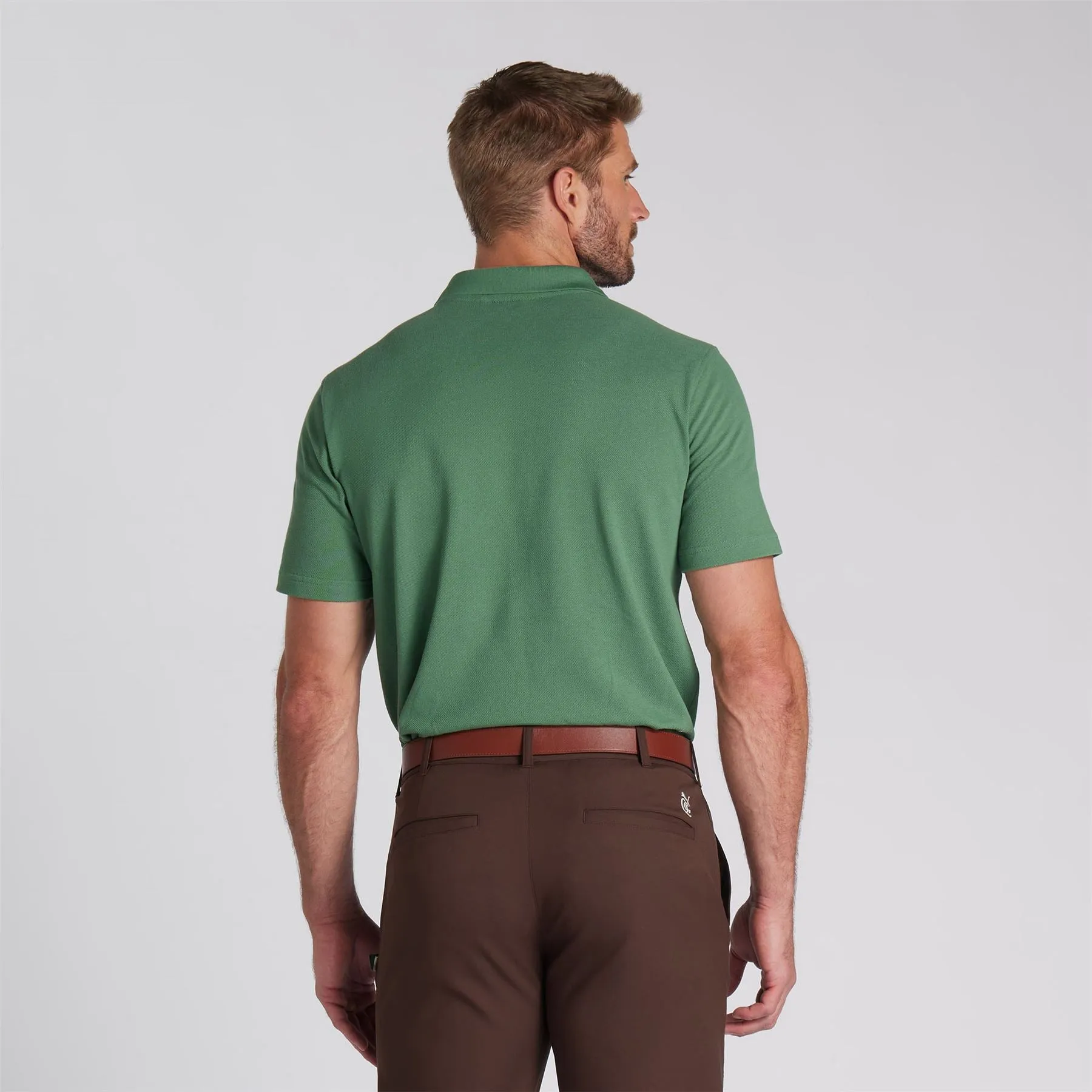 X QGC Post Round Polo Deep Forest - SS24